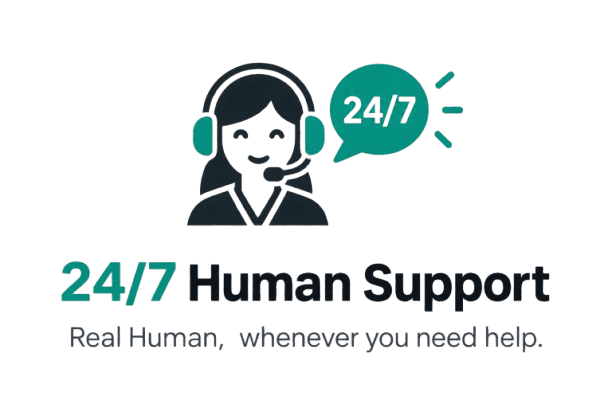 24/7 Human Support